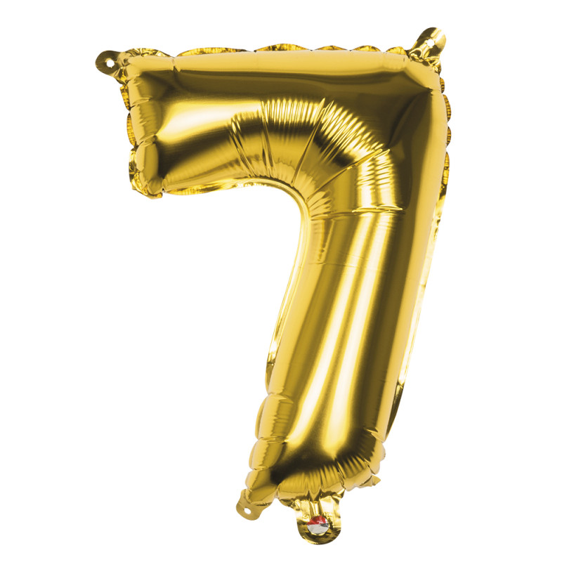 Foliová číslice 7 zlatá -86 cm